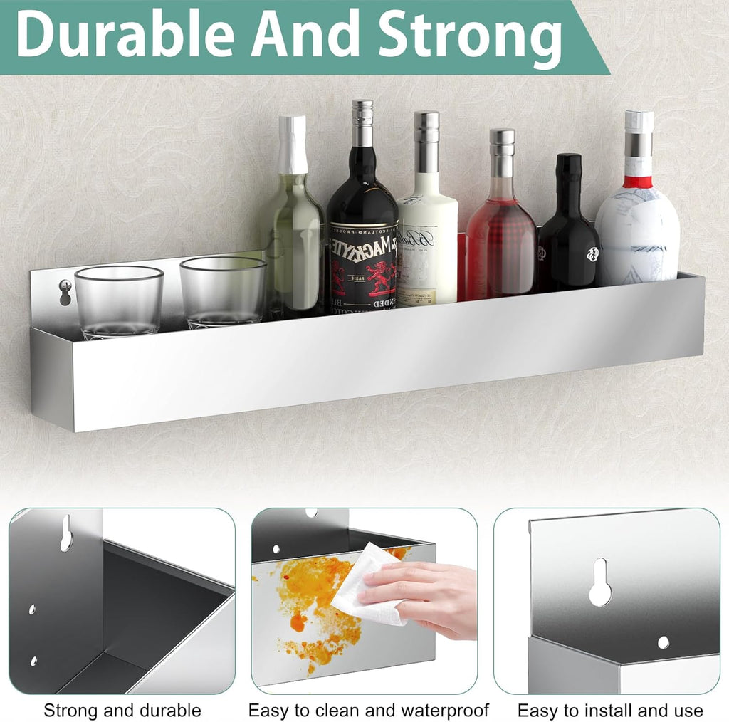 32-inch Stainless Steel Bar Speed Rail,Wall Mounted Liquor Bottle Holder | (1 pcs) Spray Bottle Rack for