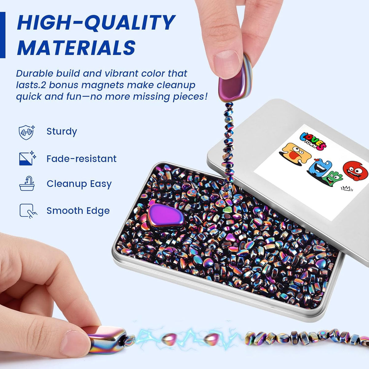 LovesTown 550 PCS Ferrite Putty Stones, Magnetic Beads, Multicolor