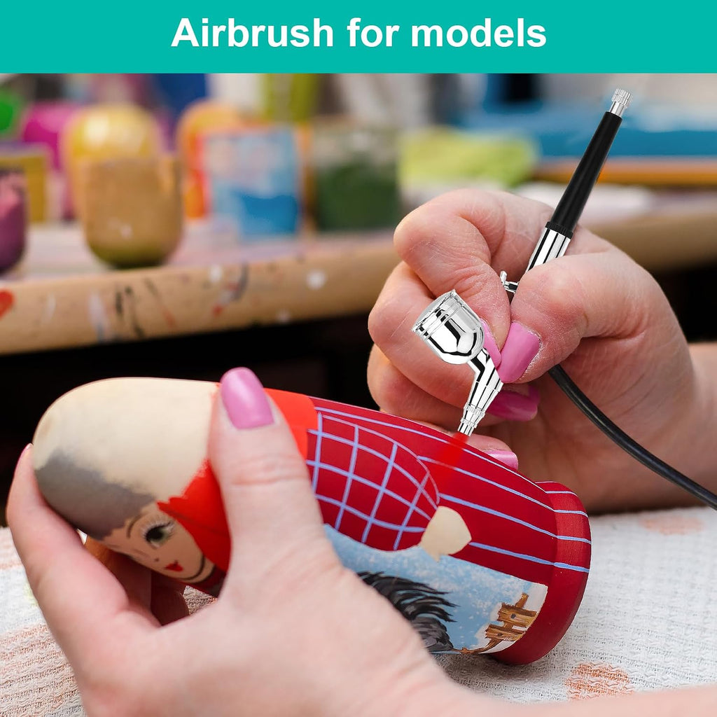 Airbrush Kit with Air Compressor, 40 PSI High Pressure Air Brush Non-Clogging with 0.2/0.3/0.5mm Nozzle/Cleaning