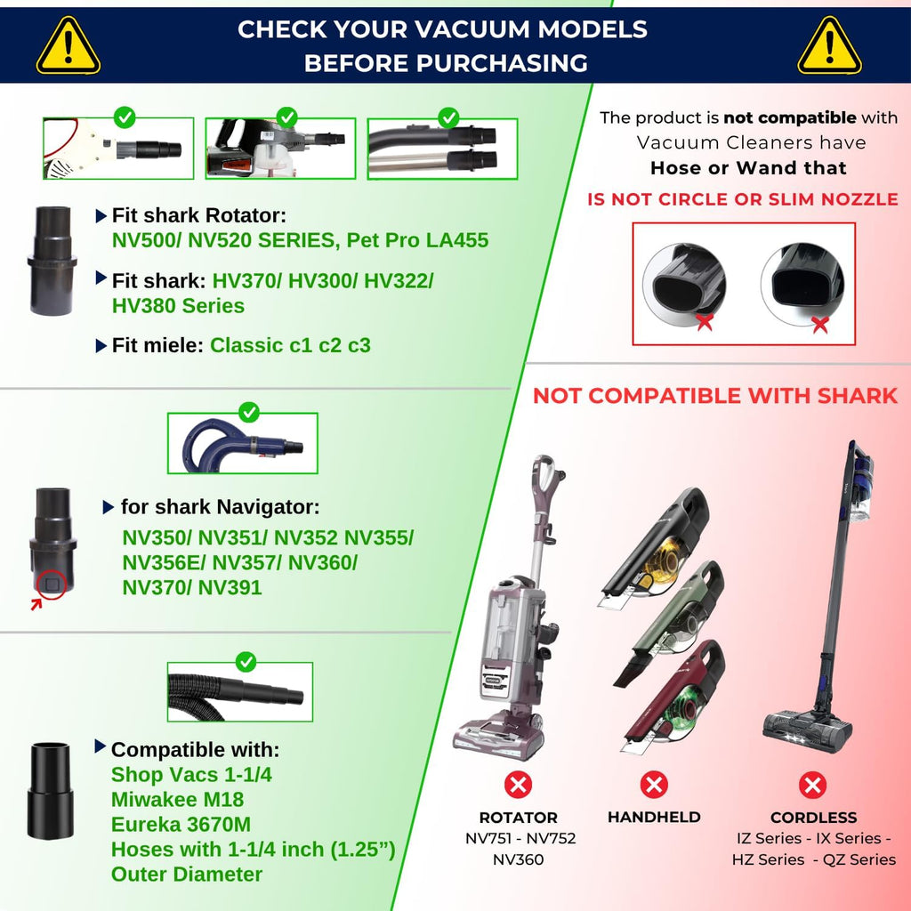 For Shark Navigator NV360, NV350 NV351 NV352, Rocket HV301 HV322 HV371 & Rotator NV500 Series-Vacuum Attachments