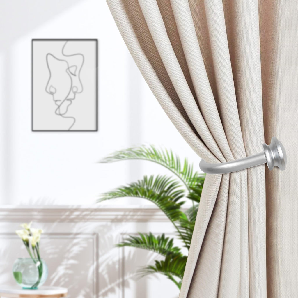 Curtain Holdbacks, Small Cap Finials, Silver(1 Pair/2 Pack), Small