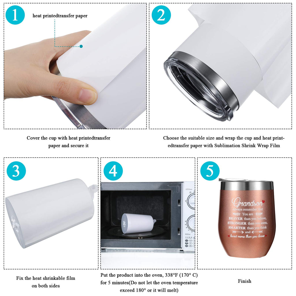 50 Pcs Sublimation Shrink Wrap Sleeves