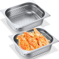 2 Pack Half Hotel Pan Perforated Steam, 12.8'' x 4'' x 10.43''