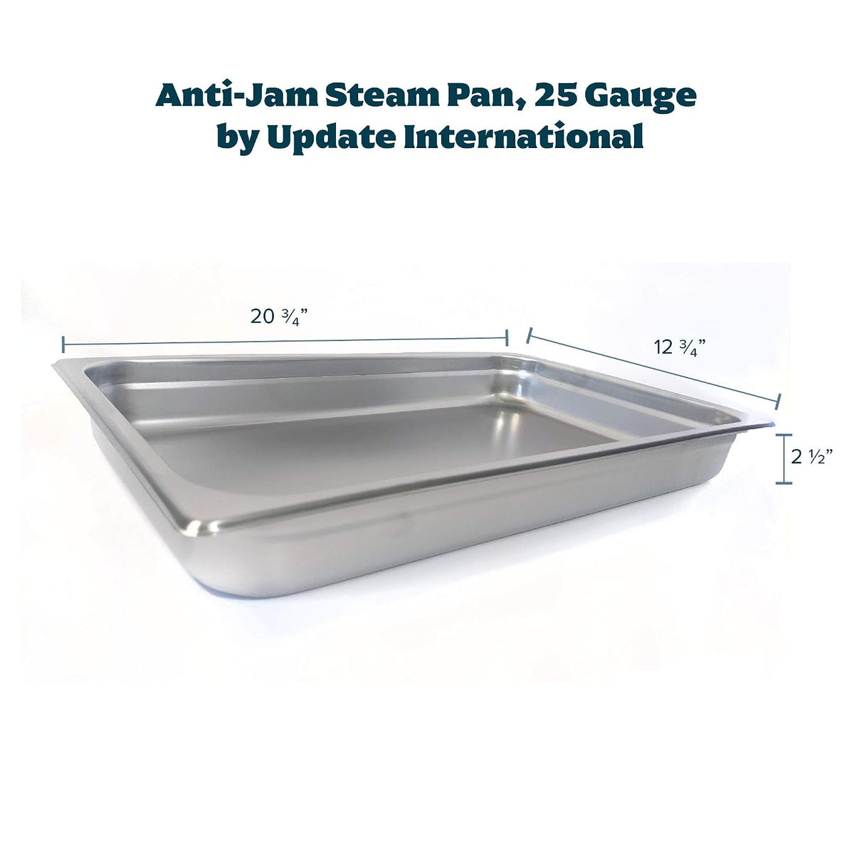 2.5" Deep Full Size Stainless Steel Anti-Jam Steam Pan (NJP-1002)
