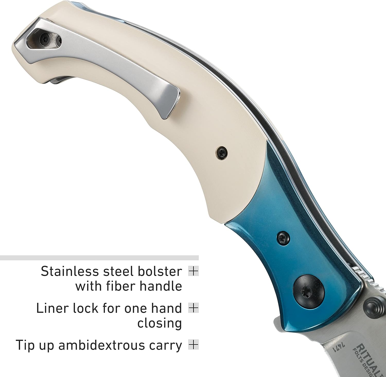 Ritual Assisted Pocket Knife: Everyday Carry Utility Folder, Sandvik 12C27 Steel Recurve Blade with Satin Finish