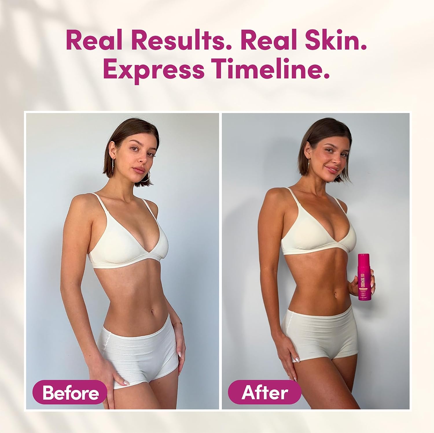 Express Self Tanning Mousse - 1 Hour Streak-Free Hydrating Sunless Tanning Mousse, Fast-Drying Natural Glow, Infused