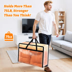 Moving Bags 60L 8PCS, Clear Clothes Storage Under Bed Storage