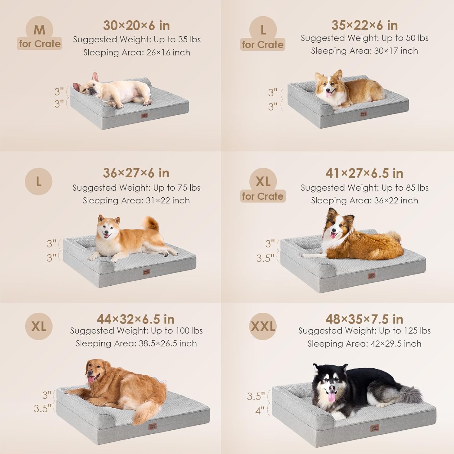 Orthopedic Dog Bed Medium Size Dogs, Memory Foam Dog Bed with Washable Removable Cover, Waterproof Pet Sofa Couch for