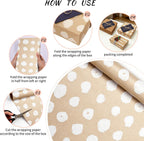 Kraft Wrapping Paper Rolls, Plain & Printed Wrap 17in x9.8ft for Gifts