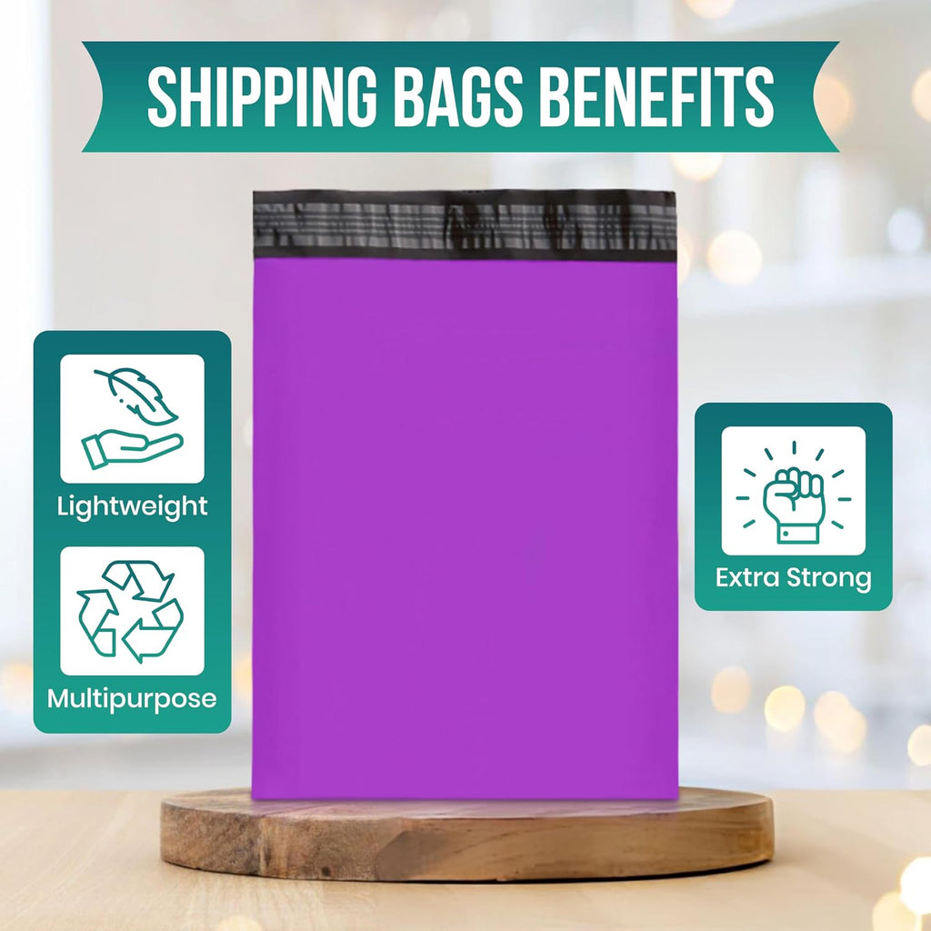 #2 7.5x10.5 [1000 Pack] Purple Poly Mailers Shipping Bags, Strong Mailing Envelopes, Multipurpose Mailers, Waterproof