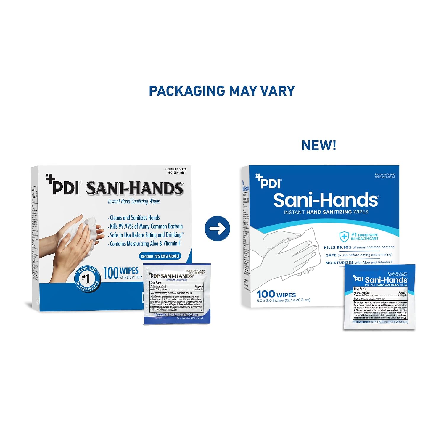 Sani-Hands Hand Sanitizer Wipes 100 Packets Per Box