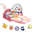 Baby Play Mat Gym, Funny Play Piano Tummy Time Activity Mat with 5 Infant Sensory Toys, Music and Lights, Boy & Girl