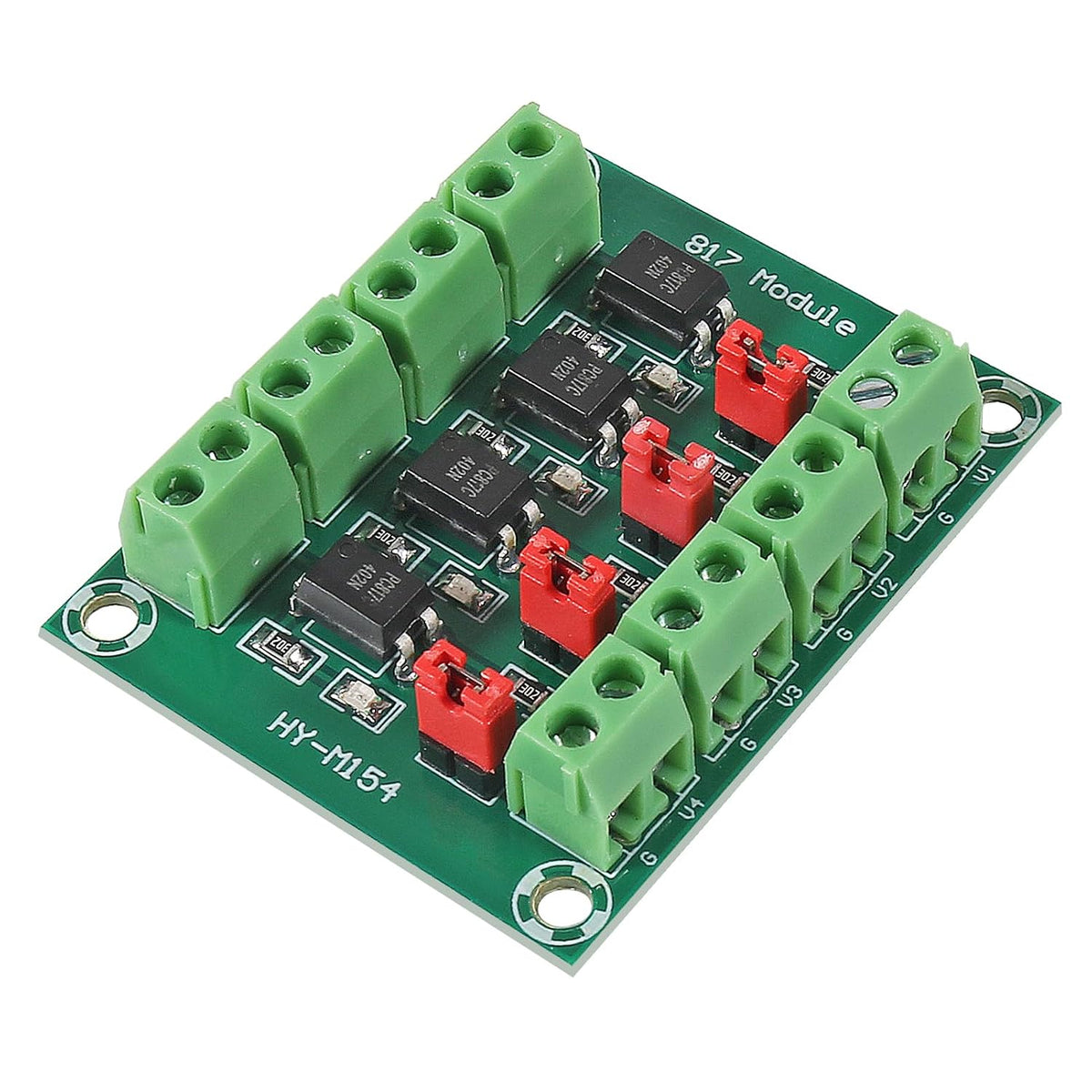 4pcs PC817 4 Channel Optocoupler Isolation Board Voltage Converter Adapter Module 3.6-30V Driver Photoelectric Isolated Module 817 Voltage Isolation Modules
