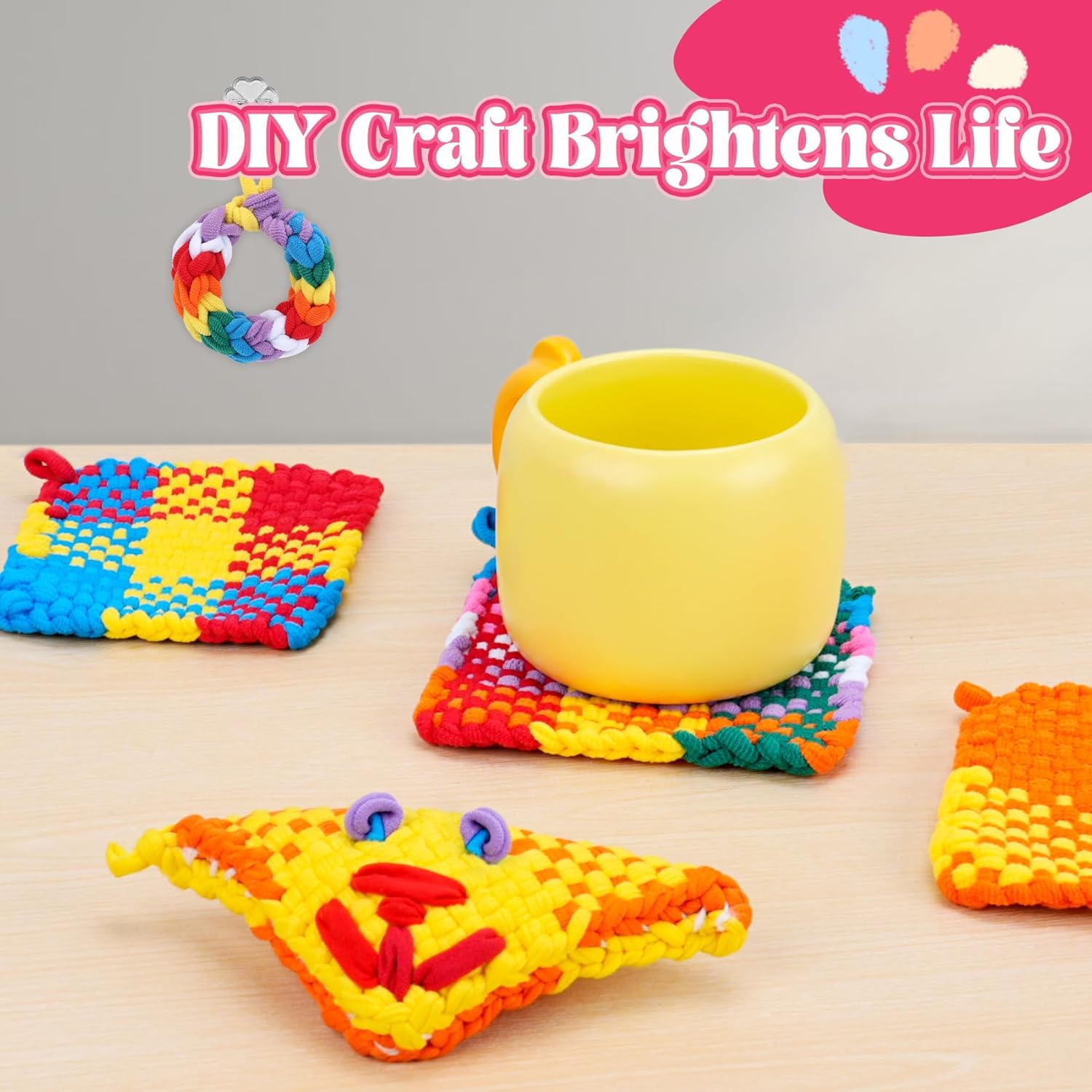 Weaving Loom Kit Toys for Kids and Adults, Potholder Loops Crafts for Girls Ages 6 7 8 9 10 11 12, 7" Pot Holder Loom