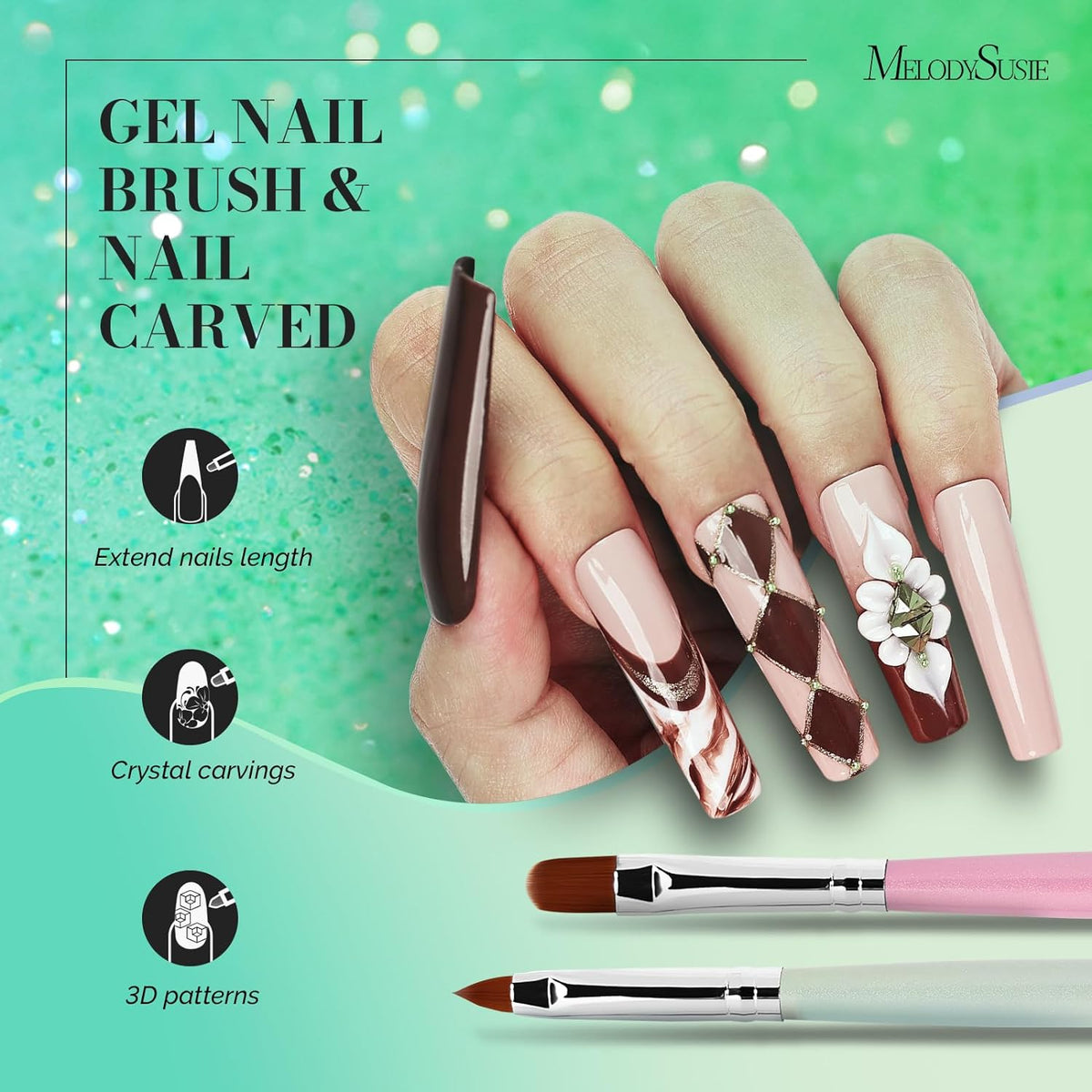 Nail Art Brushes Set, 6pcs Nail Art Design Pen Painting Tools