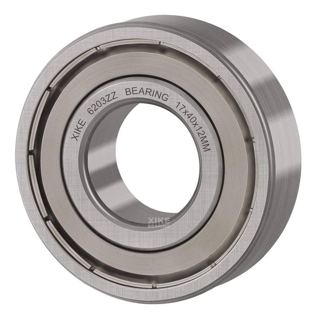 XiKe 6203ZZ Shielded Ball Bearings, 17x40x12mm Chrome Steel, 4 Pack
