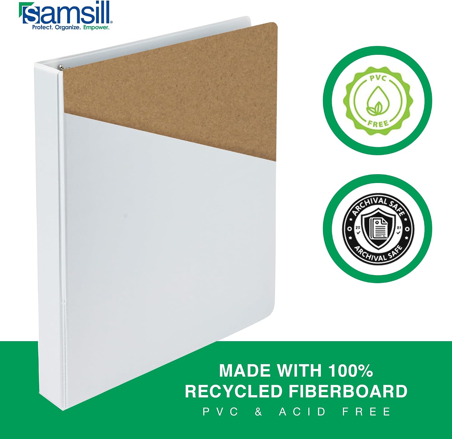 1.5 Inch 3 Ring Binders, Economy Round Ring, Clear View Cover, 325 Sheet Capacity - for School, Home, Office - White