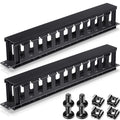 8 Pcs 1U Horizontal Cable Management Rack Mount Sleeve