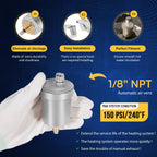 Sunluway Automatic Air Vent Valve, Compatible with Taco 400-4, 1/8" NPT