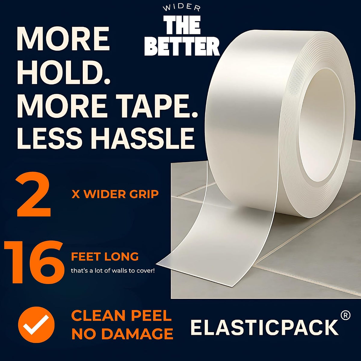 Double Sided Nano Tape, 2 in Wide, Heavy Duty Wall Mounting, Heat Resistant