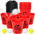 Giant Yard Pong,Yard Games with Durable Buckets and Balls - Choose Red Large, XL, or Green - Glow in The Dark