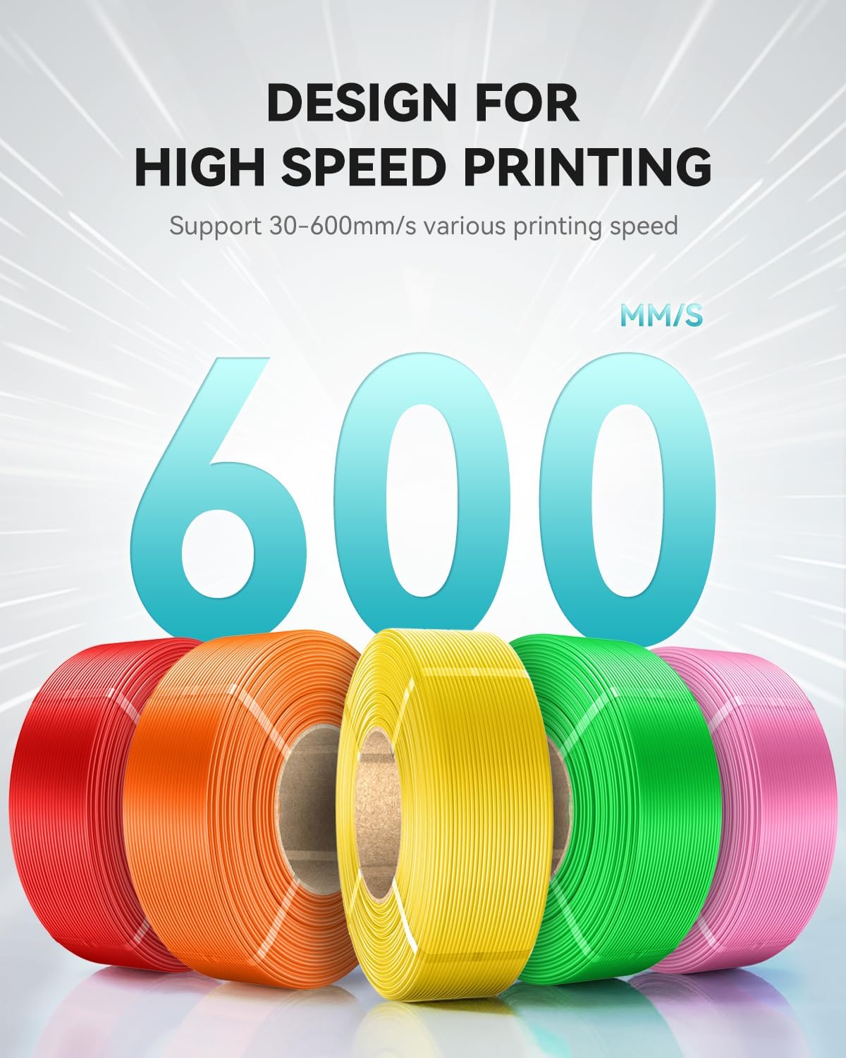 PETG Filament Refill 1.75mm 1KG, Matte Black | High Speed 3D Printer Filament Refill, No-Spool PETG Refill for