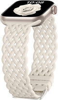 Braided Silicone Bands Compatible with Apple Watch Bands for Women | for iWatch Bands 40mm 41mm 42mm 38mm,Hollow-out