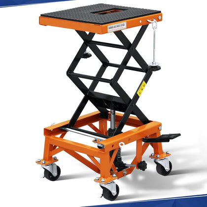 Hydraulic Motorcycle Lift Table, 350 LBS Heavy Duty Ultra-Stable Motorcycle Scissor Jack Stand Fit for Motorcycle