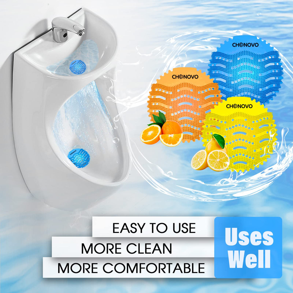 Urinal Screen Deodorizer, 24 Pack Urinal Cake Bulk with 3 Scents