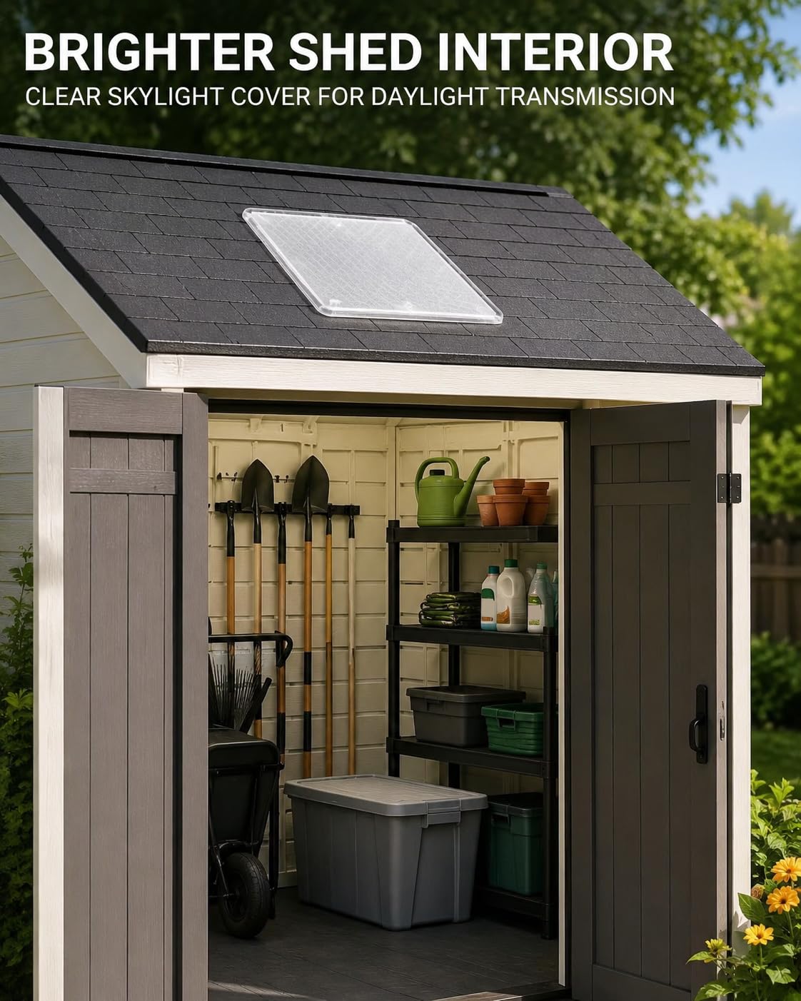 Shed Skylight Replacement Compatible with Suncast 0462978, Non-Vented Cover