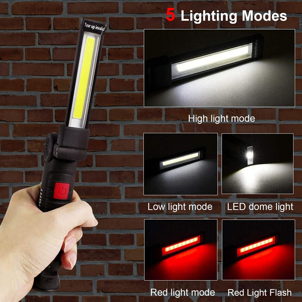 Tool Gifts for Men Dad Him, Rechargeable Work Lights, LED Work Light with Magnetic Base & Hanging Hook, 360°Rotate