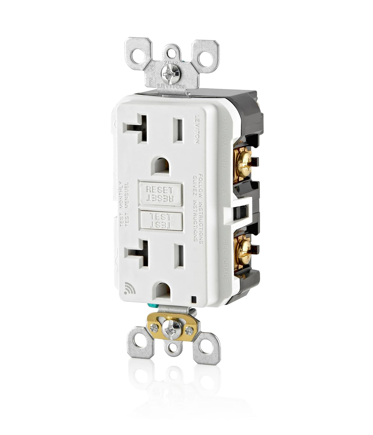 Leviton Smart GFCI Outlet, Tamper-Resistant, 20 Amp, D2GF2-KW, White