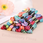 12 Skeins Embroidery Floss Polyester Embroidery Threads Light Blue