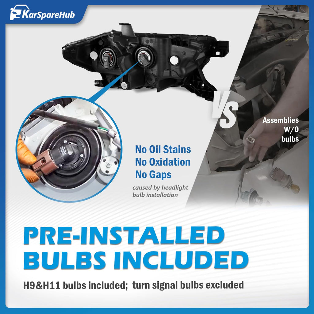 Headlights Assembly with Bulbs for 2016-2023 Toyota Tacoma