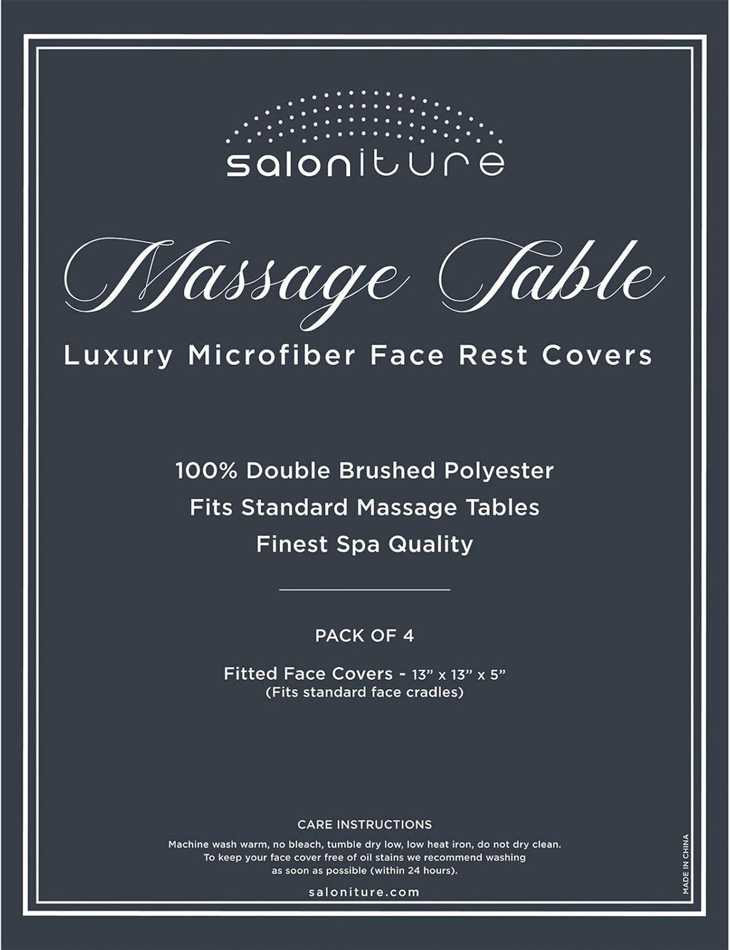 4-Pack Premium Microfiber Face Cradle Covers - Ultra Soft Fitted Massage Table Cradle Cover - Gray
