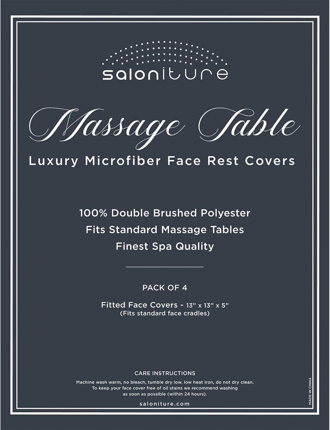 4-Pack Premium Microfiber Face Cradle Covers - Ultra Soft Fitted Massage Table Cradle Cover - Gray