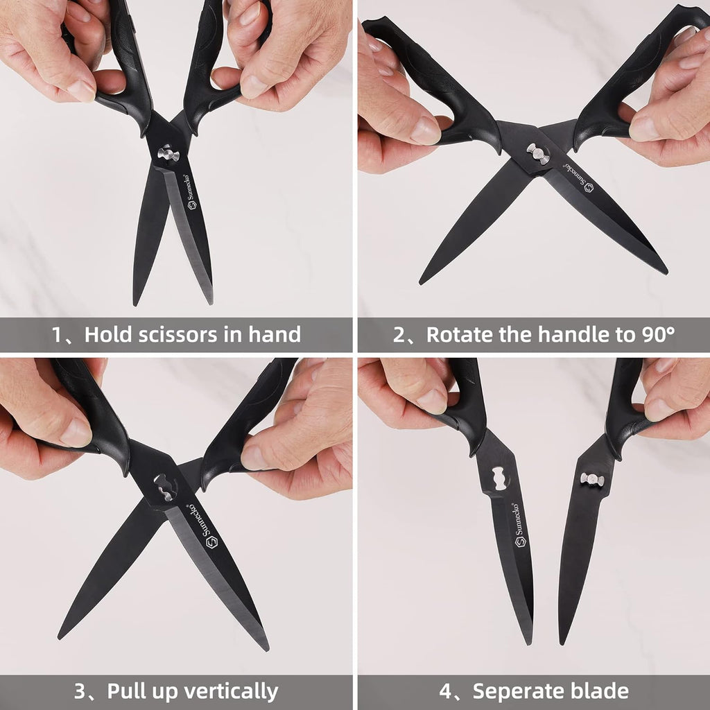 Kitchen Scissors All Purpose Heavy Duty Scissors Titanium Coated, Kitchen Shears for Food, Micro Serrated with