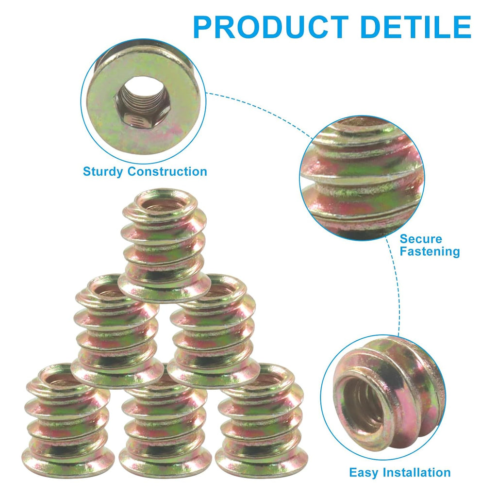M4 x 10mm Threaded Insert Nuts, 20 Pcs