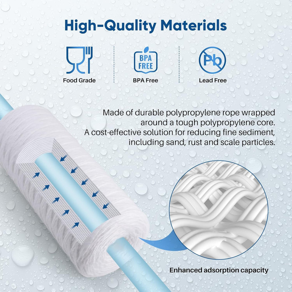 5 Micron 10 x 4.5 Whole House Water Filter for Well Water 2 Pack