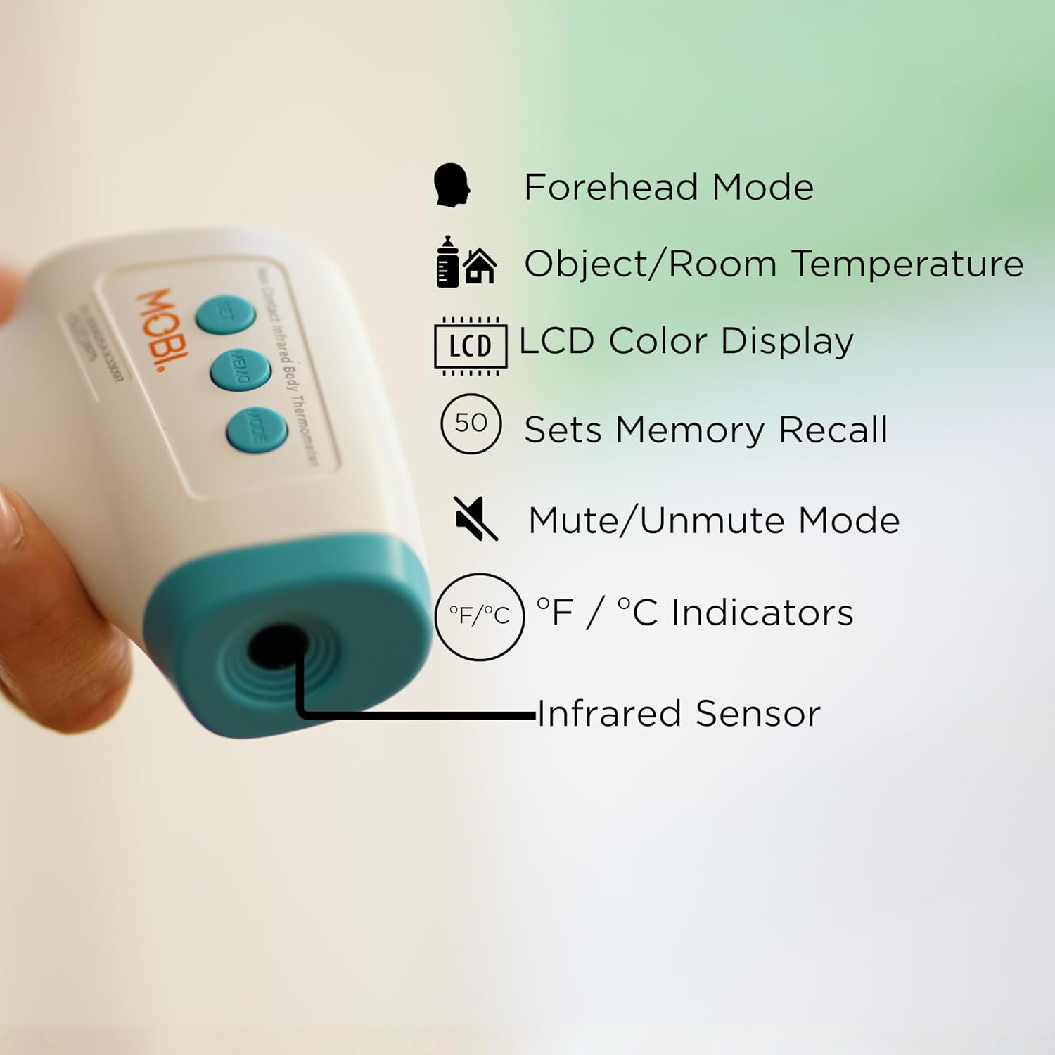 No Touch Forehead Thermometer for Baby, Kids & Adults, Fast 1-Second Digital Infrared Thermometer, Fever Indicator