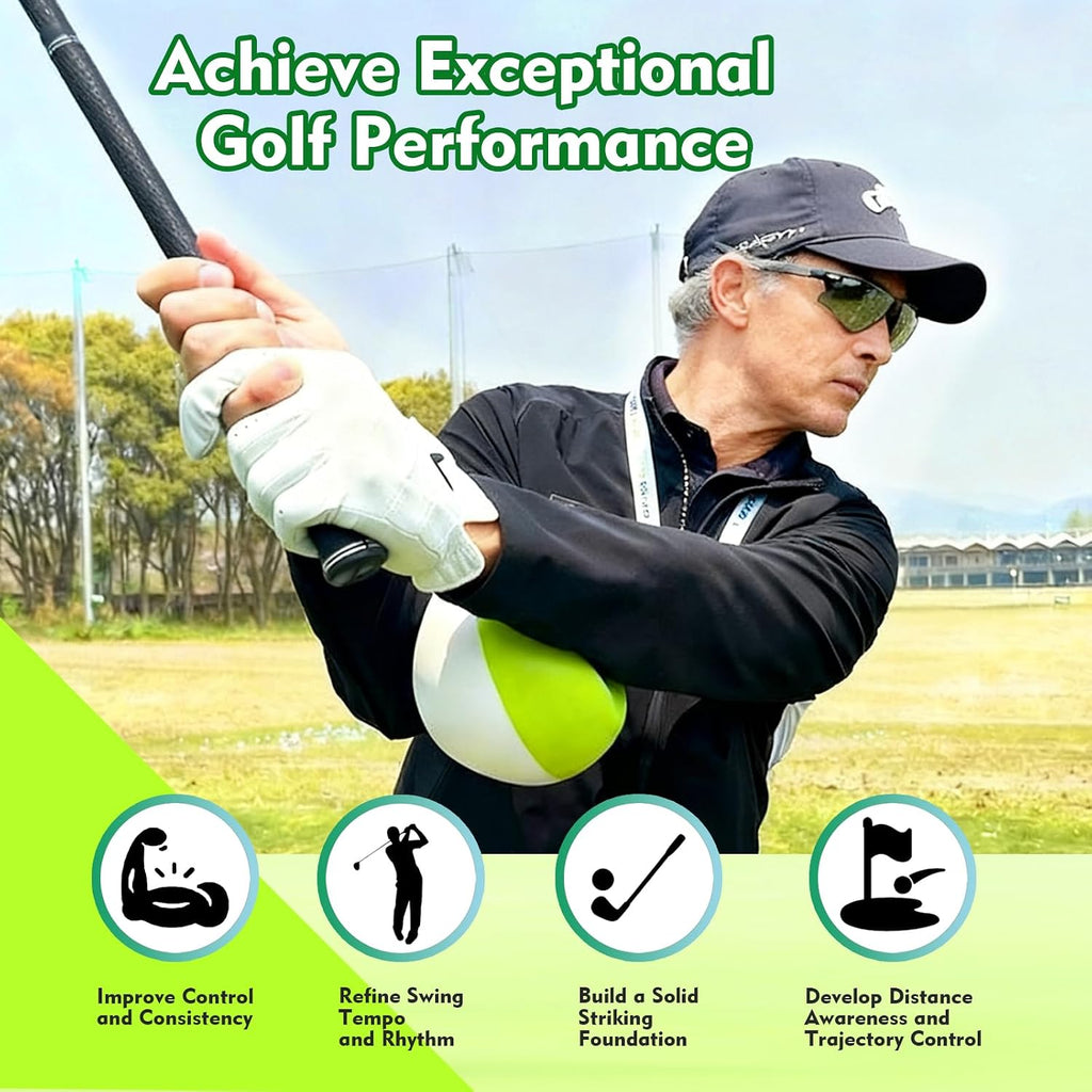 Compression Golf Swing Trainer Ball with Pure Strike Training Aid | Golf Swing Trainer Ball Featuring Soft Memory