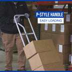 Steel Hand Truck, 600-Lb. Capacity, 2-Wheel High-Back Frame