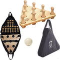 Shuffleboard Bowling Pin Set with 10 Pcs Bowling Pins Durabel Triangular Pinsetter Resin Bowling Ball and Carrying Bag