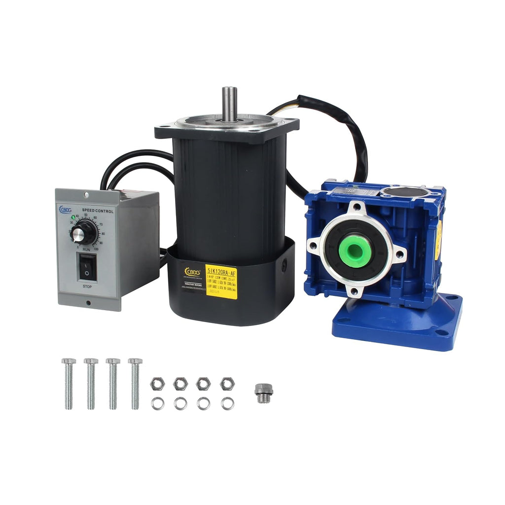 CNCTOPBAOS 120W Worm Gear Motor NMRV30 Gearbox 40:1 40K w/Speed Governor