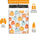 10x13 (100) Fall Pumpkin Designer Poly Mailers Waterproof Self Sealing Tear Resistant Polymailers Shipping Envelopes