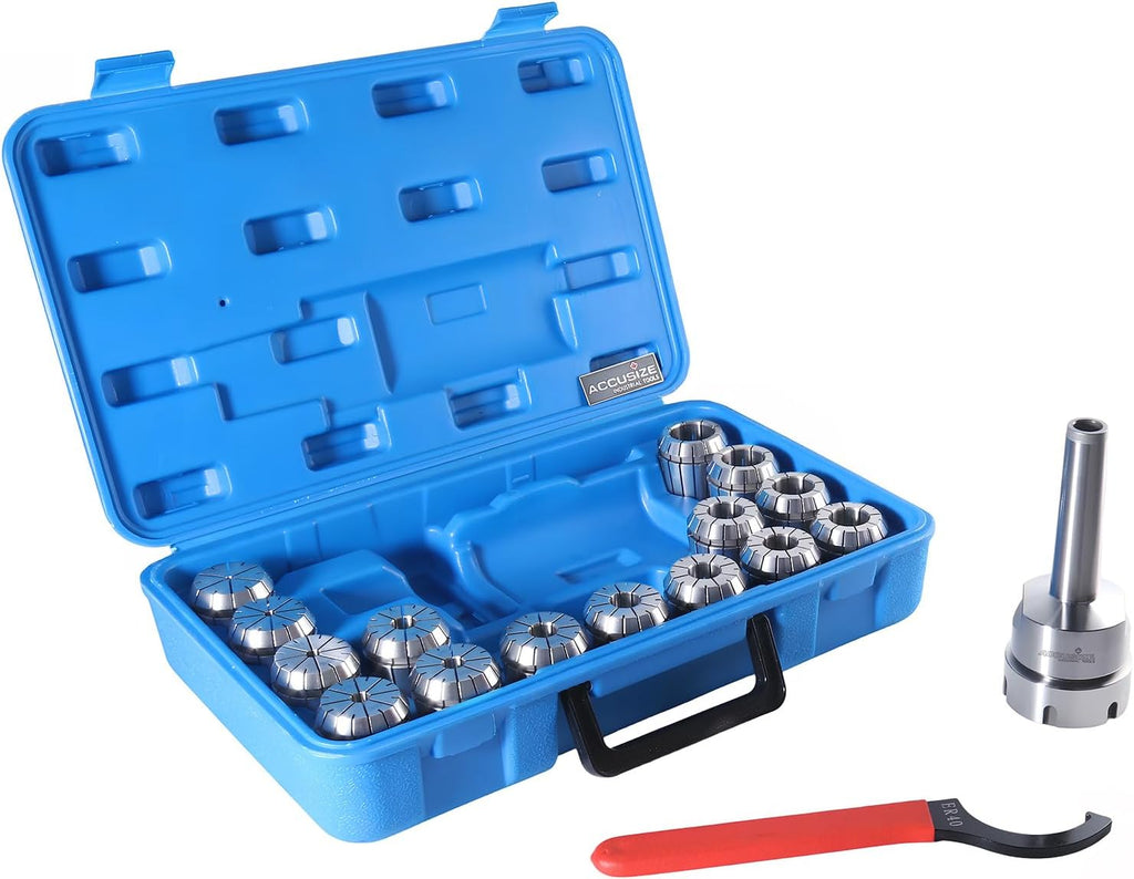 Accusize MT3 Shank ER40 Chuck with 15-Piece Collet Kit, 0223-0308