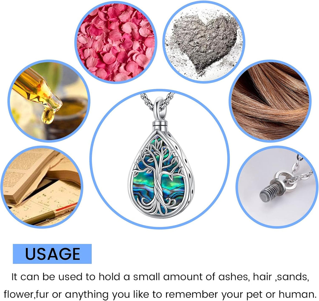 Cremation Jewelry Tree of Life Urn Necklace S925