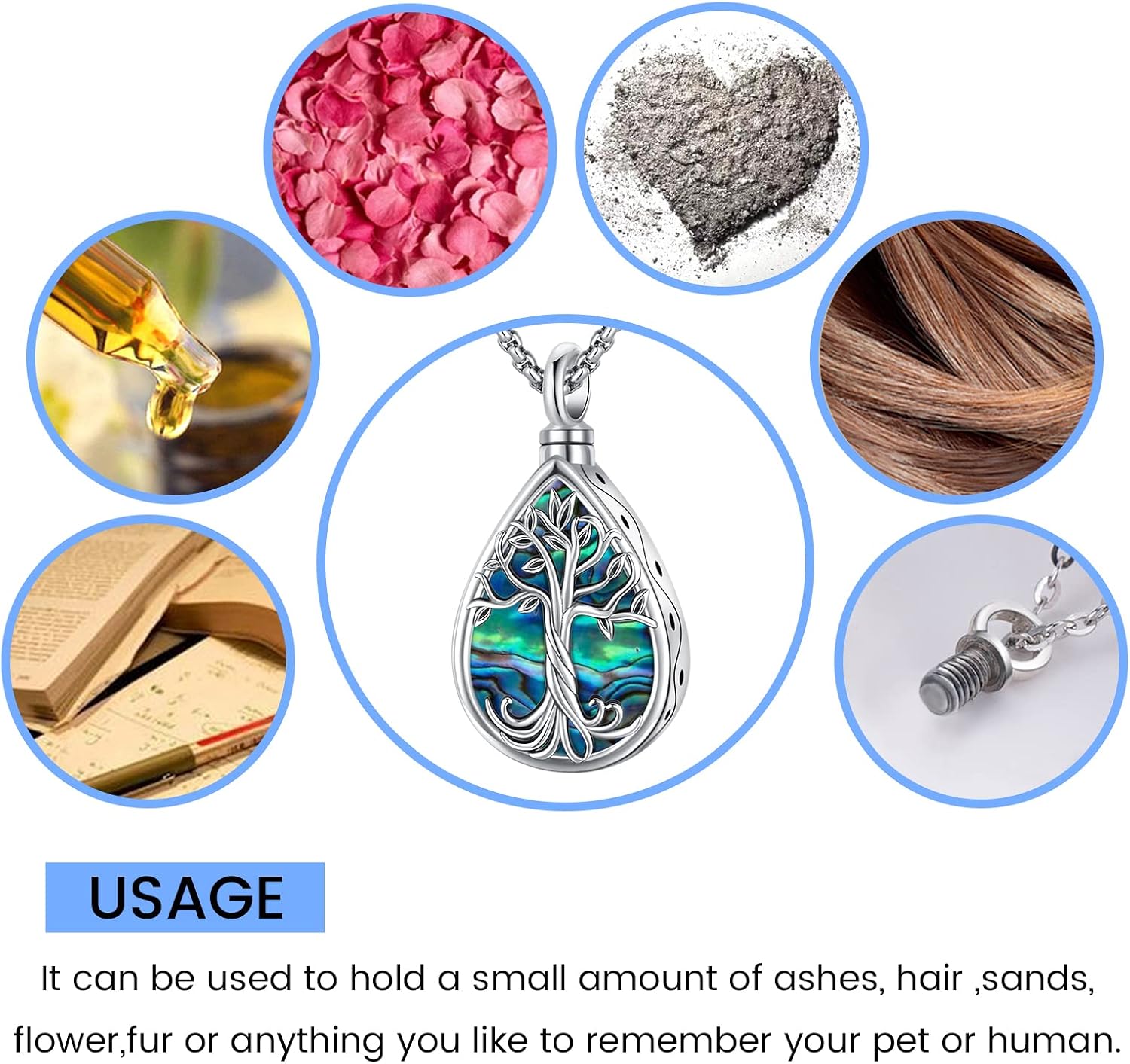 Cremation Jewelry Tree of Life Urn Necklace S925
