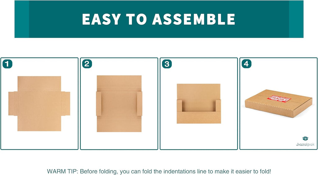 9x6x1 Inch Shipping Boxes for DVDs, CDs, Books Mailing, 25 Pack