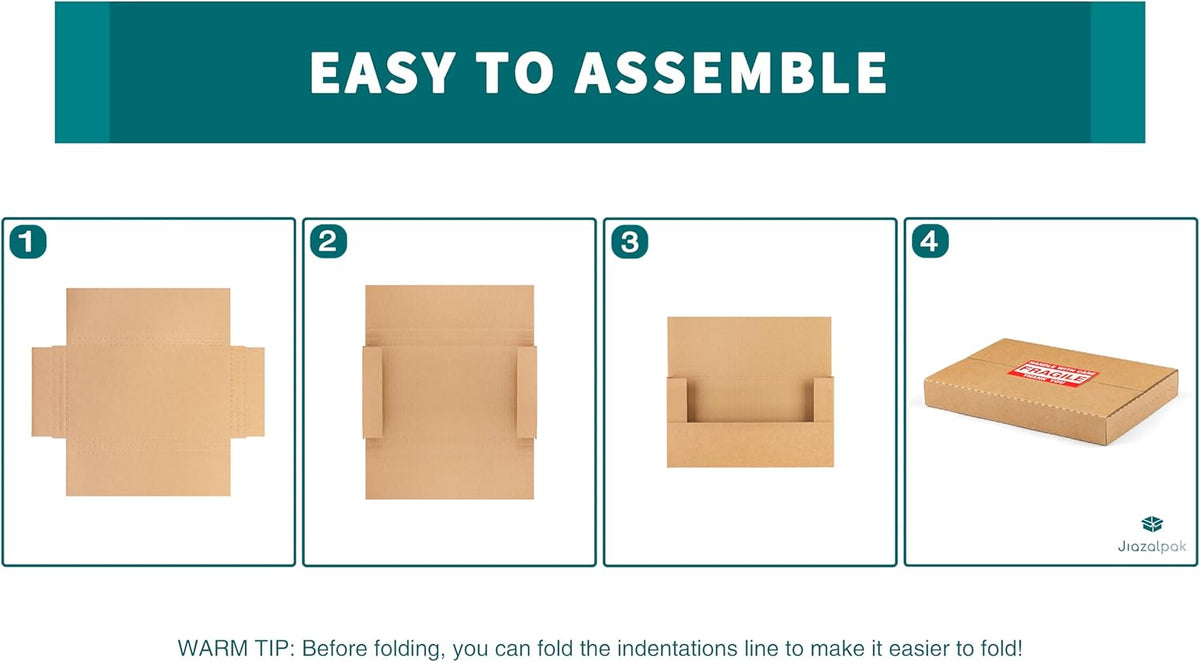 9x6x1 Inch Shipping Boxes for DVDs, CDs, Books Mailing, 25 Pack